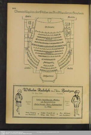 Übersichtsplan der Plätze im Stadttheater zu Bautzen