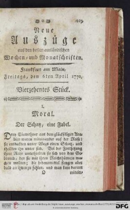 (Vierzehntes Stück. Freitags, den 6ten April 1770 - Siebzehntes Stück. Freitags, den 27ten April 1770)