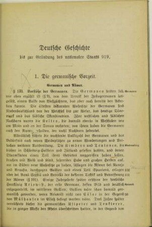 Deutsche Geschichte bis zur Gründung des nationalen Staats 919