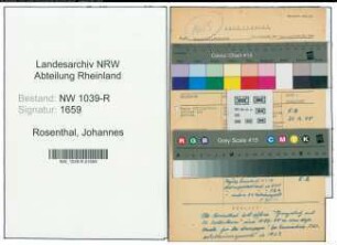 Entnazifizierung Johannes Rosenthal , geb. 25.02.1889 (Lehrer)