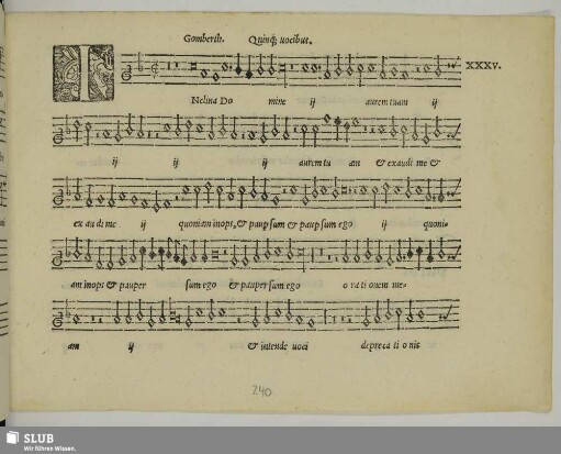 XXXV. Gombert, Nicolas: Inclina Domine aurem tuam