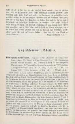 452-472 Empfehlenswerthe Schriften