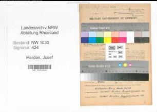 Entnazifizierung Josef Herden , geb. 27.05.1886 (Steiger)
