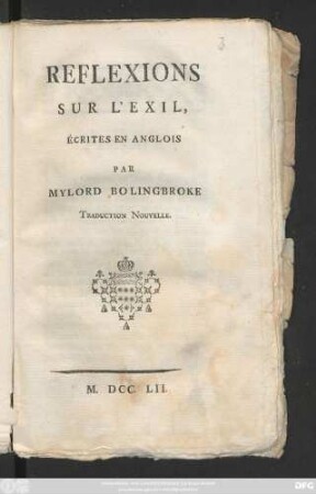 Reflexions Sur L'Exil