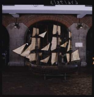 Werftmodell der preußischen Galiot "Friedrich Wilhelm II", Maßstab 1:16 (Sonderausstellung "Aufgetaucht", 1996)