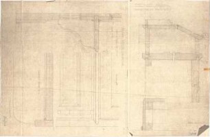 Fischer, Theodor; Heilbronn; Stadt-Theater - Pult u. Tisch im Raum 74 (Detail); Detail, Schnitte