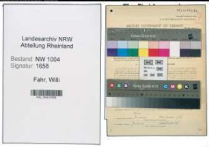 Entnazifizierung Willi Fahr , geb. 25.04.1913 (Handlungsgehilfe)