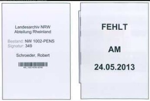 Entnazifizierung Robert Schroeder , geb. (Betriebsmeister)