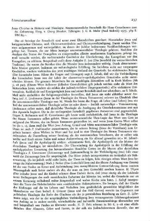 237-238 [Rezension] Jesus Christus in Historie und Theologie