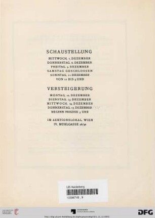 Schaustellung – Versteigerung