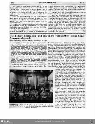 Die Kölner Uhrmacher und Juweliere veranstalten einen Schaufensterwettbewerb