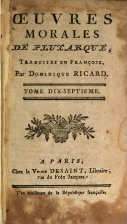 Oeuvres Morales De Plutarque, 17