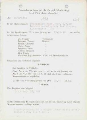 Hege, Friederich