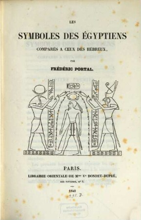 Les Symboles des Egyptiens comparés à ceux des Hebreux