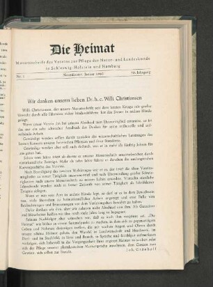 Wir danken unserm lieben Dr. h.c. Willi Christiansen.