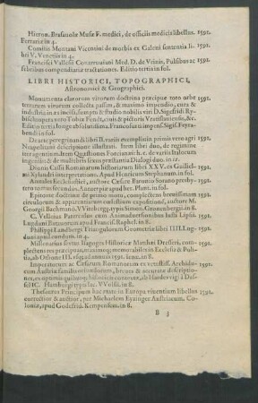 Libri Historici, Topographici, Astronomici & Geographici.