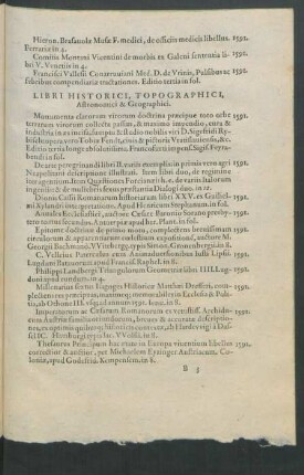 Libri Historici, Topographici, Astronomici & Geographici.