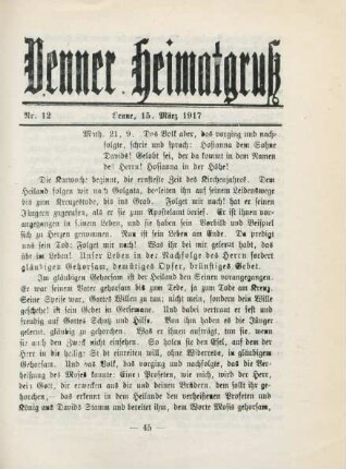 12.1917: Venner Heimatgruss