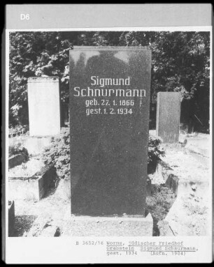 Grabstein von Sigmund Schnurmann (gestorben 1934.02.01)