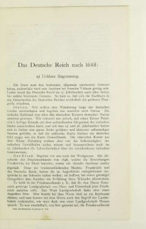 Das Deutsche Reich nach 1648