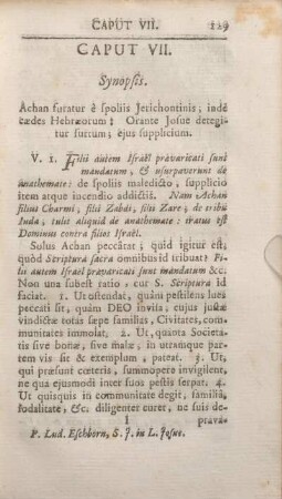 Caput VII. Synopsis.