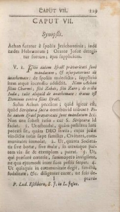 Caput VII. Synopsis.