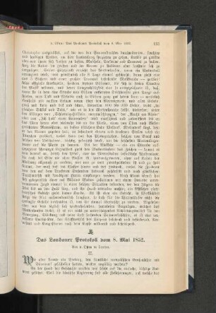 Das Londoner Protokoll vom 8. Mai 1852. II.