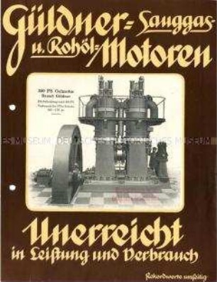 Güldner-Sauggas- u. Rohöl-Motoren / Unerreicht in Leistung und Verbrauch