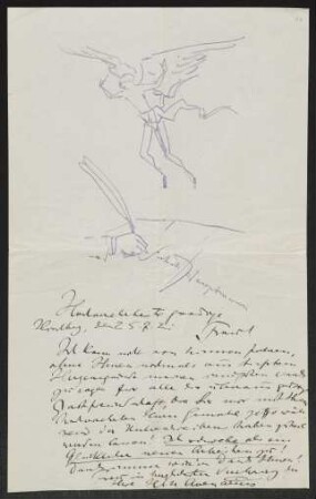 Brief von Hannes M. Avenarius an Margarete Hauptmann