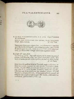 Pla. Valentinianus. [ ... mit Abbildungsbeschreibung].