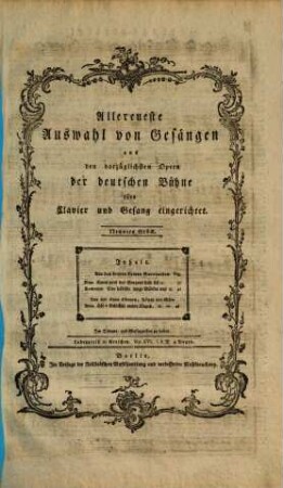 Allerneueste Auswahl von Gesängen aus den vorzüglichsten Opern der deutschen Bühne : fürs Clavier und Gesang eingerichtet, 9. Aus den beyden kleinen Savoyarden. Aus der Oper Oberon, König der Elfen