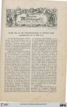 Vereinsmitteilungen Nr. 3 (Mai 1885)