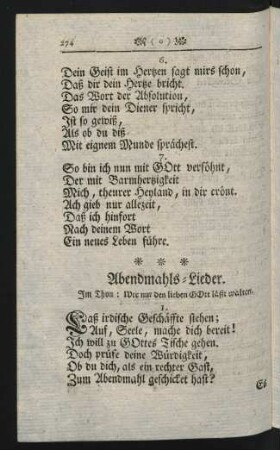 Abendmahls-Lieder