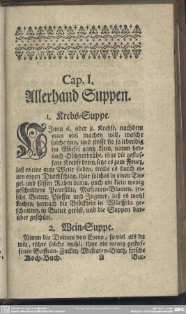 Cap. I. Allerhand Suppen
