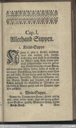 Cap. I. Allerhand Suppen