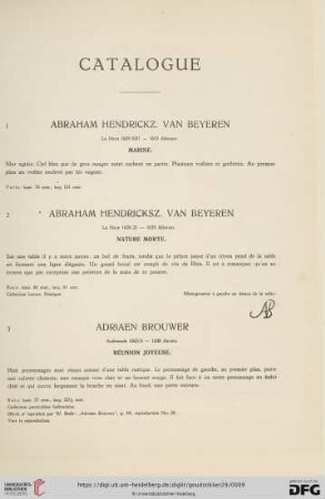 Catalogue (Nr. 1-81)