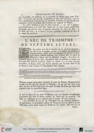 L’arc de Triomphe de Septime Severe