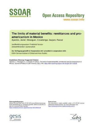 The limits of material benefits: remittances and pro-americanism in Mexico