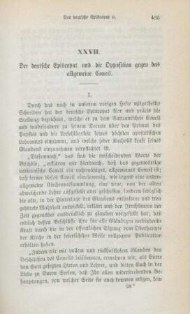 435-464 Der deutsche Episcopat und die Opposition gegen das allgemeine Concil