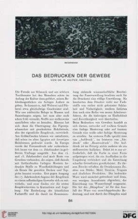 2: Das Bedrucken der Gewebe