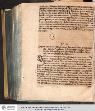 No. 31. Johann van Godts Gnaden tho Dennemarcken Norwegen etc. Könninck /gekoren Konninck tho Sweden/Hertog tho Schleswig/ock Hertogen tho solsten Stormaren unde der Otthmarschen/etc.