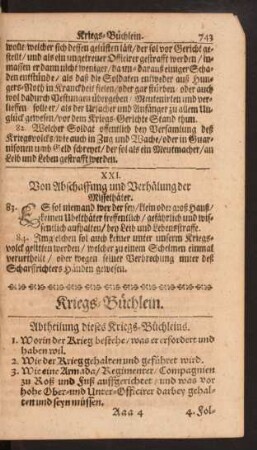 Kriegs-Büchlein.