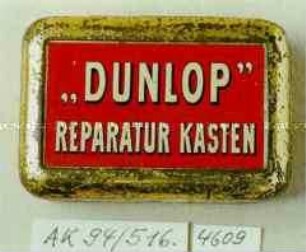 Blechdose für Fahrradflickzeug? "'DUNLOP' REPARATUR KASTEN"