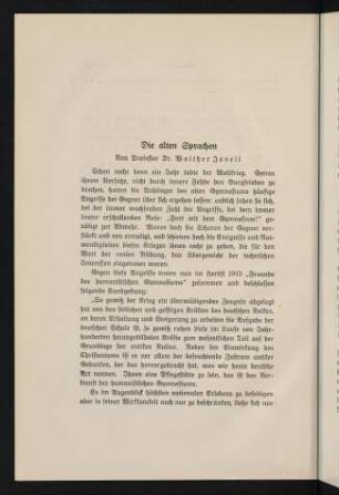 78-116, Die alten Sprachen [...]