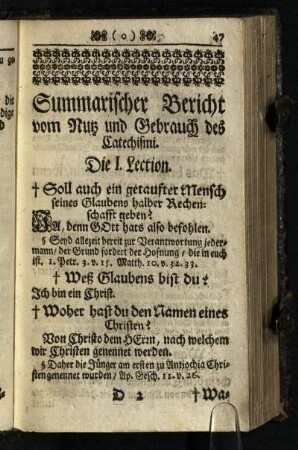 Summarischer Bericht vom Nutz und Gebrauch des Catechismi