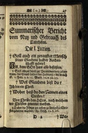 Summarischer Bericht vom Nutz und Gebrauch des Catechismi