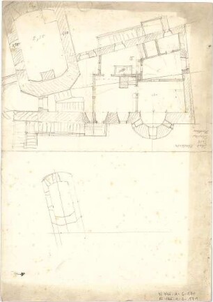 Thiersch, August ; Bauaufnahmen (deutsche Bauernhäuser u.a.) - Teilgrundriss