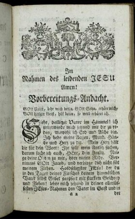 Vorbereitungs-Andacht.