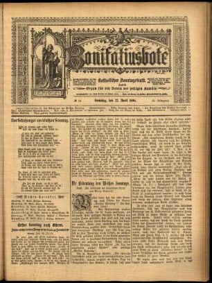 Erste Ausgabe vom Sonntag, den 22. April 1906.