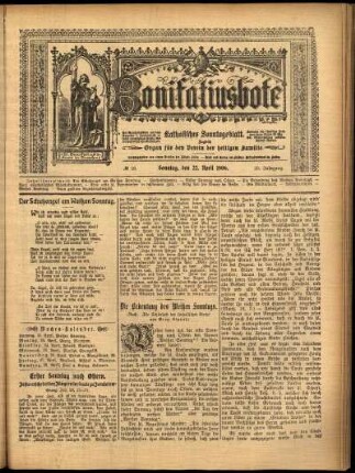 Erste Ausgabe vom Sonntag, den 22. April 1906.